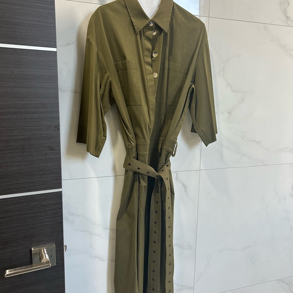 Olive Green Belted jumpsuit Michele Kors